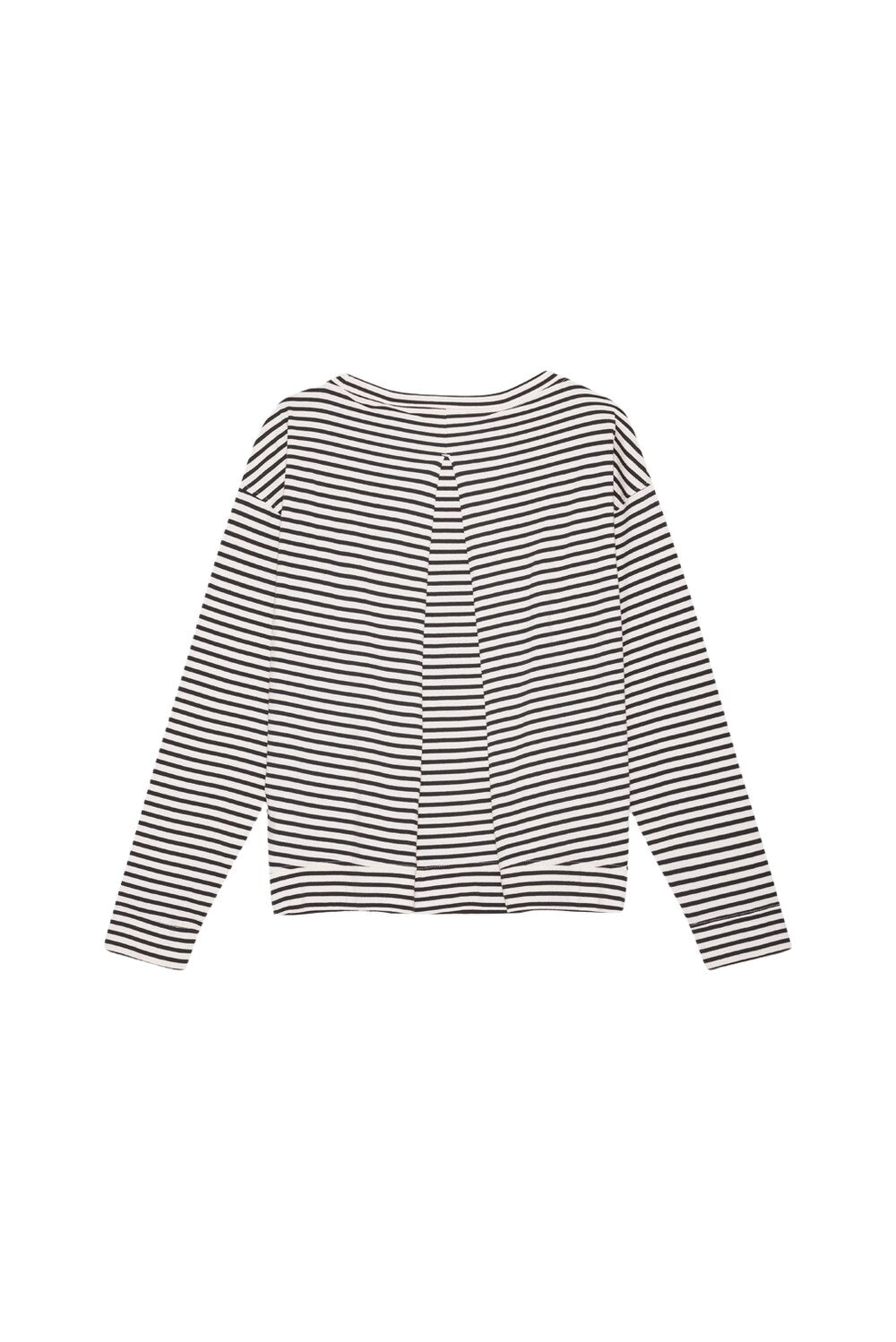 Moments stripe langærmet t-shirt - ecru/moonless night